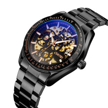 SKMEI 9194 Stainless Steel Skeleton Watches Men Luxury Brand Automatic Movt mechanical Watch
